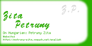 zita petruny business card